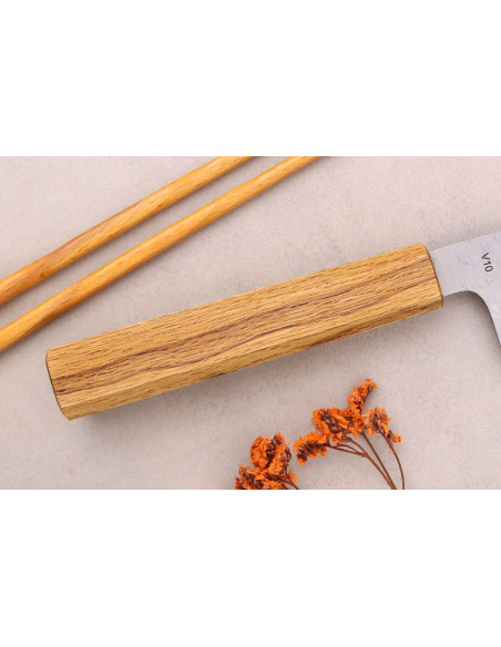 Sakai Kikumori TS10 16,5cm Japans santoku mes in eikenhout