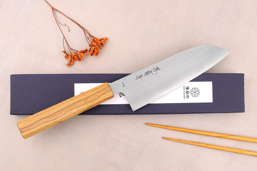 Sakai Kikumori TS10 16,5cm Cuchillo santoku japonés en roble
