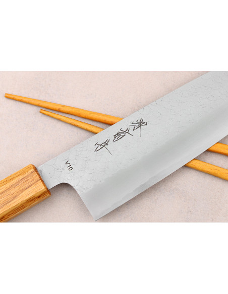 Sakai Kikumori TS10 16,5cm Japanese santoku knife in oak