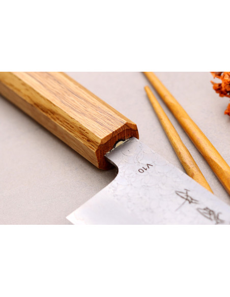 Sakai Kikumori TS10 16,5cm Japans santoku mes in eikenhout