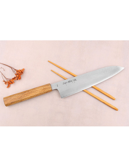 Cuchillo japonés Sakai Kikumori TS10 21cm en roble