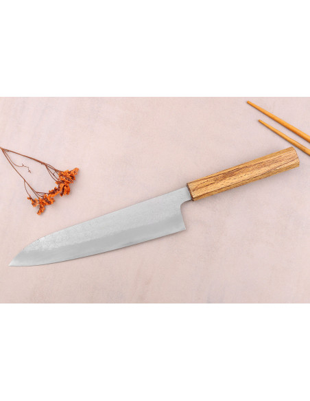 Cuchillo japonés Sakai Kikumori TS10 21cm en roble
