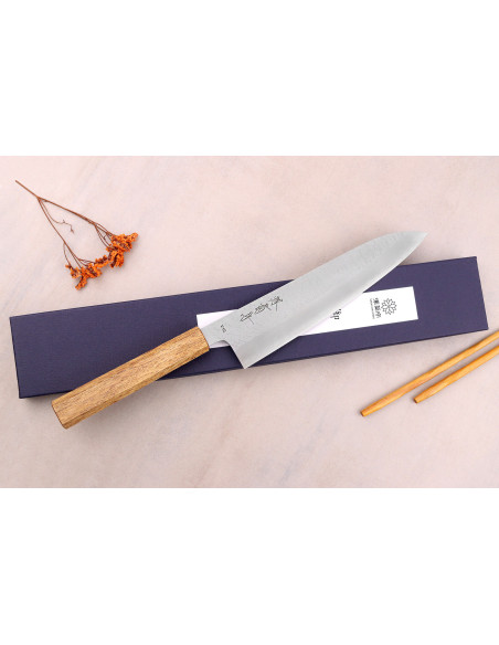 Cuchillo japonés Sakai Kikumori TS10 21cm en roble