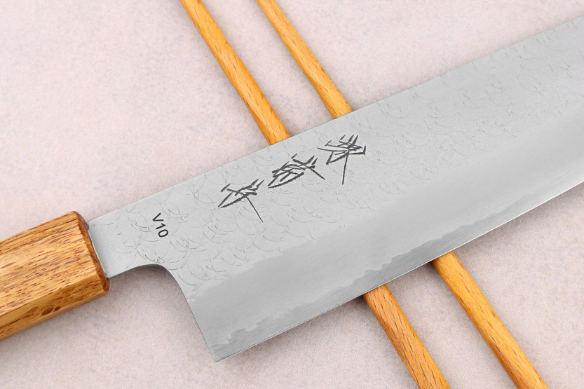 Faca de chef japonesa Sakai Kikumori TS10 21cm em carvalho