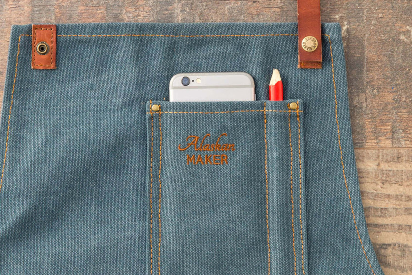 Alaskan Maker N°325 delantal de cocina vintage de algodón