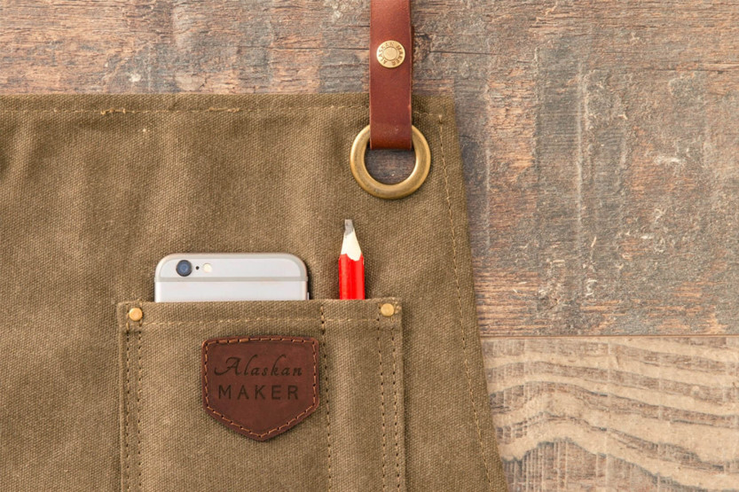 Alaskan Maker N°547 Vintage-Kochschürze aus Leinen