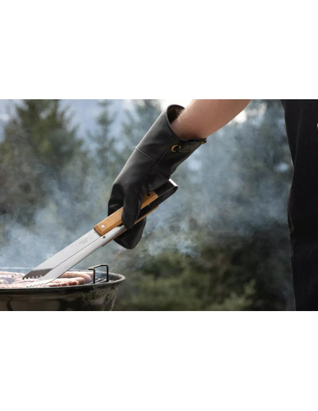 Pega de cozinha em pele preta Alaskan Maker Defender