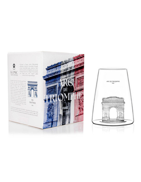 Copo de vidro de cristal longo para bebidas espirituosas Alaskan Maker Iconic Monuments Arc de Triomphe