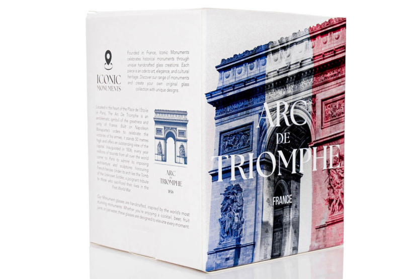 Langes Spirituosenglas Alaskan Maker Iconic Monuments Arc de Triomphe aus Kristallglas