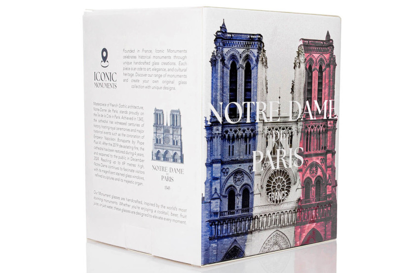 Alaskan Maker Iconic Monuments Notre Dame de Paris lange kristallen beker