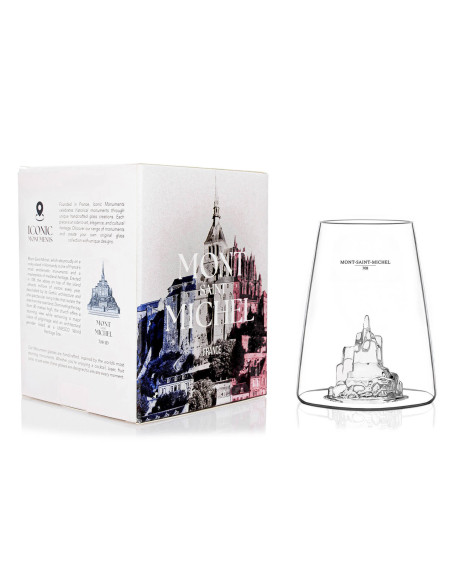 Langes Spirituosenglas Alaskan Maker Iconic Monuments Mont Saint-Michel aus Kristallglas