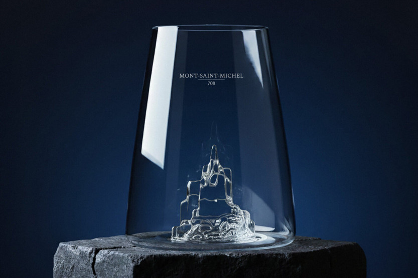 Alaskan Maker Monumentos icónicos Mont Saint-Michel copo de cristal longo para bebidas espirituosas