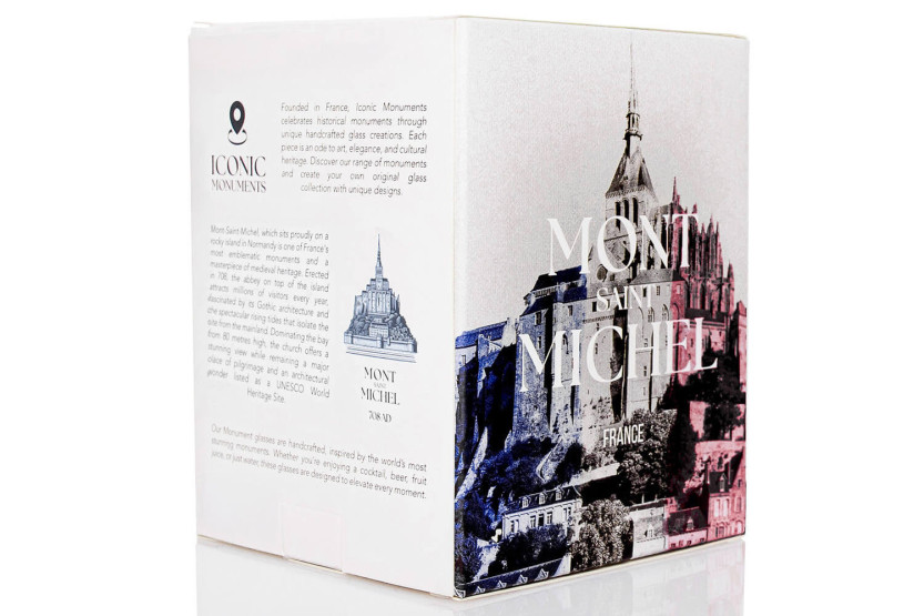 Alaskan Maker Monumentos icónicos Mont Saint-Michel vaso largo de cristal para bebidas espirituosas