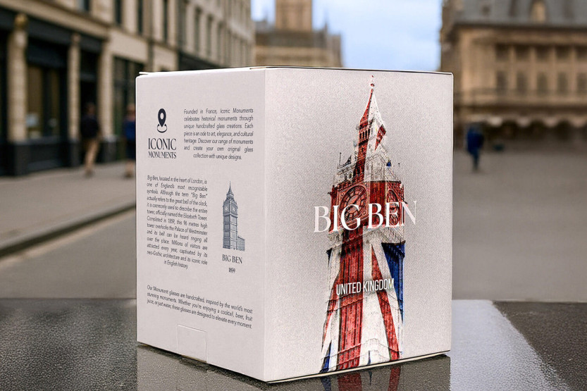 Alaskan Maker Monumentos Icónicos Big Ben copo de cristal longo para bebidas espirituosas