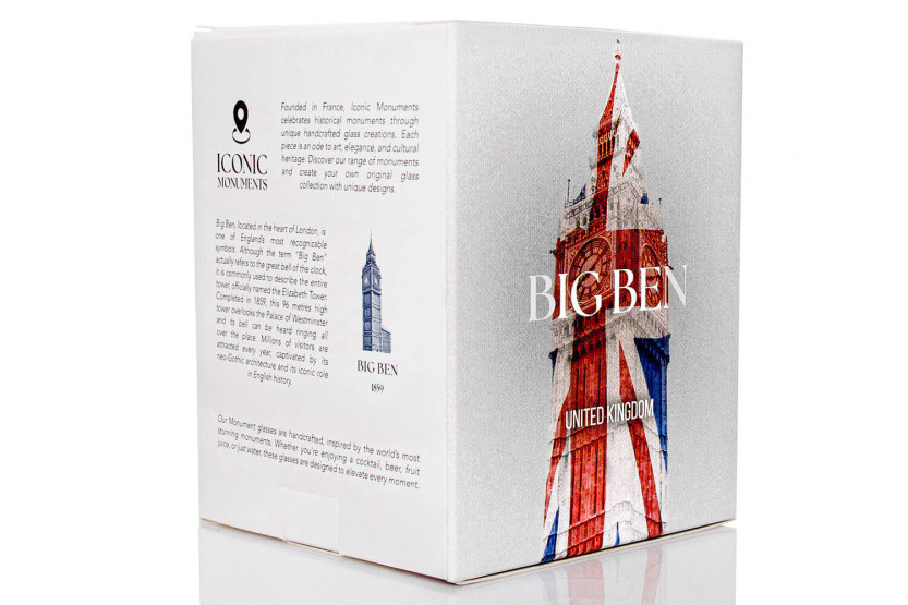 Alaskan Maker Monumentos Icónicos Big Ben copo de cristal longo para bebidas espirituosas