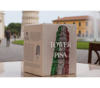 Alaskan Maker Iconic Monuments Torre inclinada de Pisa vaso largo de cristal 2