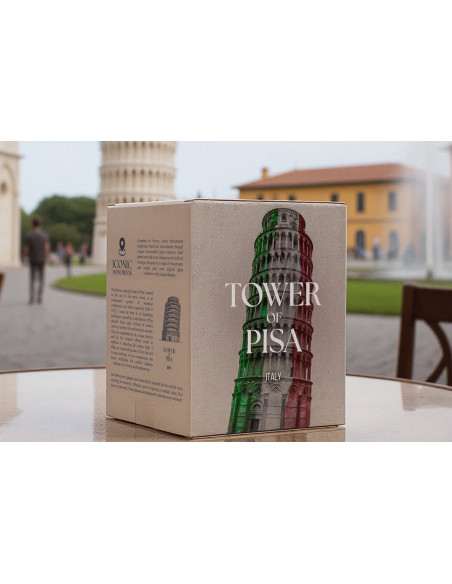 Alaskan Maker Iconic Monuments Skæve tårn i Pisa lang krystalbeholder