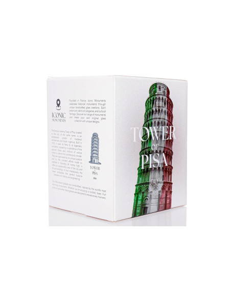 Alaskan Maker Iconic Monuments Torre inclinada de Pisa vaso largo de cristal