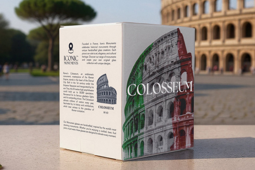 Alaskan Maker Ikoniske monumenter Colosseum i Rom langt krystalklart glas til spiritus