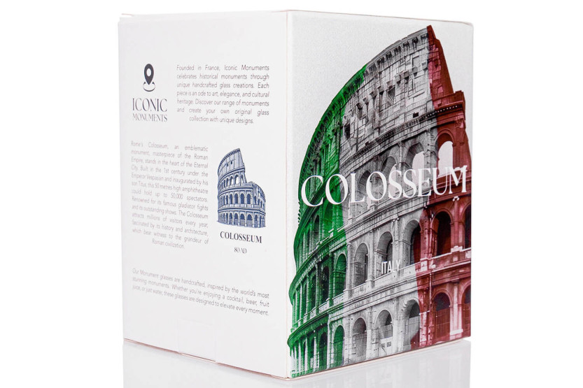 Alaskan Maker Ikoniske monumenter Colosseum i Rom langt krystalklart glas til spiritus