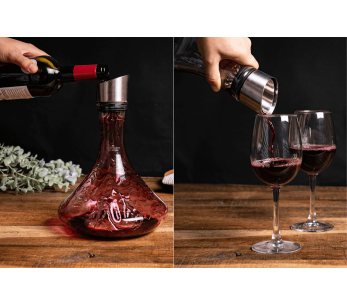 Alaskan Maker Topographic Mont Blanc decanter da vino in cristallo soffiato a mano 2