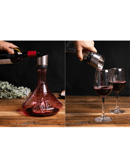 Garrafa de vinho em cristal soprado à mão Alaskan Maker Topographic Mont Blanc