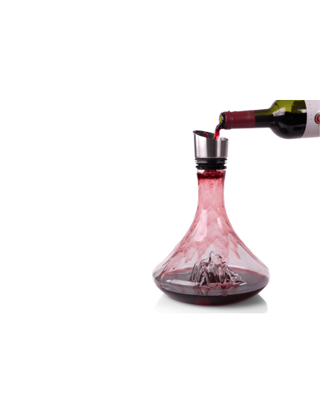 Garrafa de vinho em cristal soprado à mão Alaskan Maker Topographic Mont Blanc