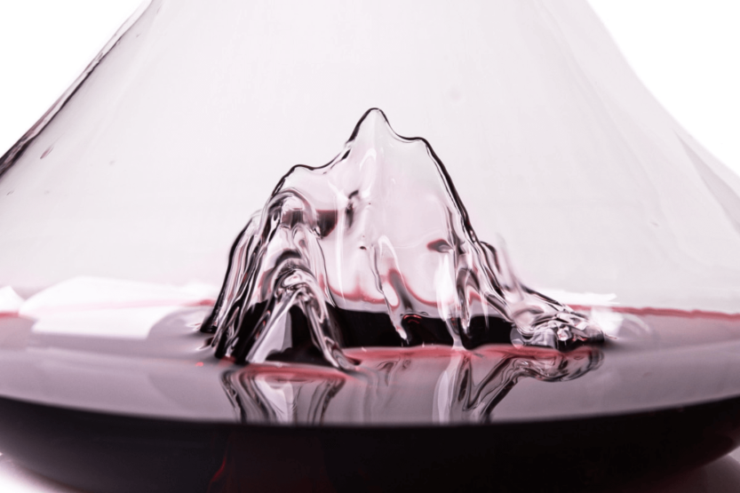 Garrafa de vinho em cristal soprado à mão Alaskan Maker Topographic Mont Blanc