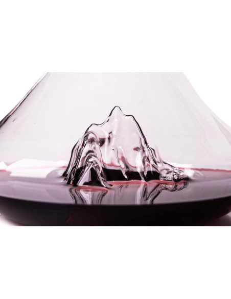 Garrafa de vinho em cristal soprado à mão Alaskan Maker Topographic Mont Blanc