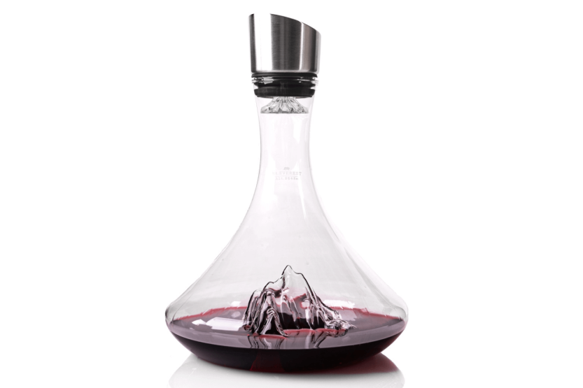 Garrafa de vinho em cristal soprado à mão Alaskan Maker Topographic Mont Blanc