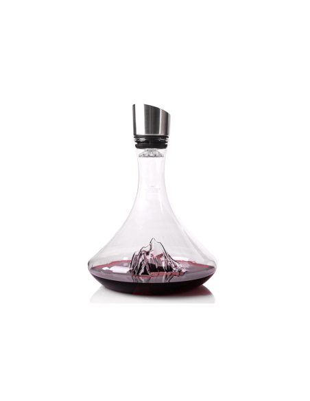 Garrafa de vinho em cristal soprado à mão Alaskan Maker Topographic Mont Blanc