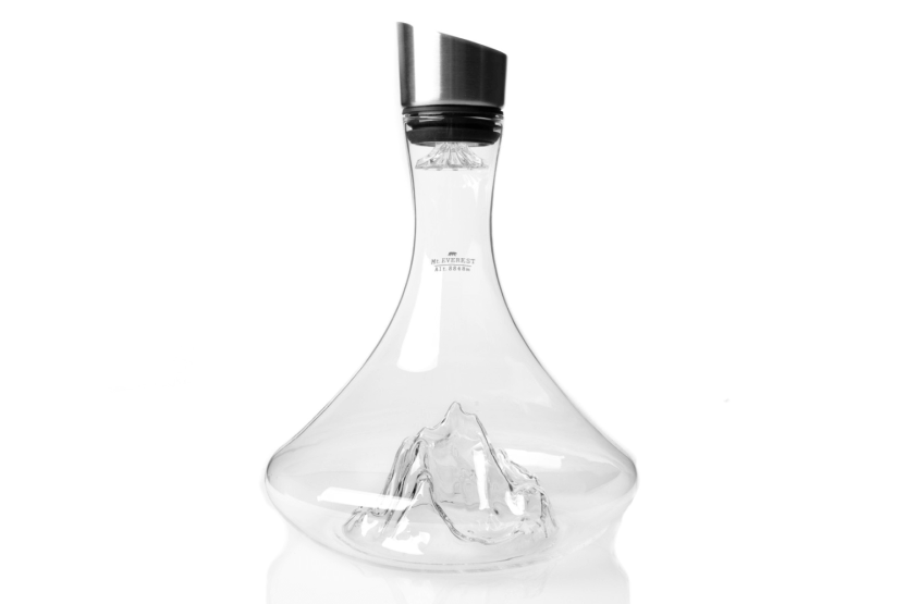Garrafa de vinho em cristal soprado à mão Alaskan Maker Topographic Mont Blanc