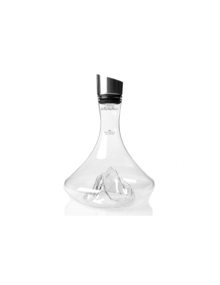 Garrafa de vinho em cristal soprado à mão Alaskan Maker Topographic Mont Blanc