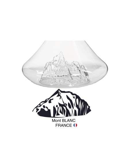 Garrafa de vinho em cristal soprado à mão Alaskan Maker Topographic Mont Blanc