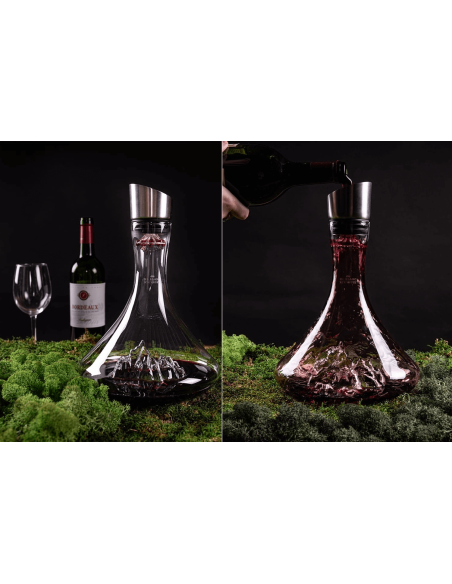 Garrafa de vinho em cristal soprado à mão Alaskan Maker Topographic Mont Blanc