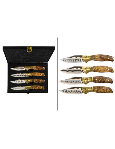 Juego de 4 cuchillos para carne Homey 's by Schiffmacher, hoja de 8 cm