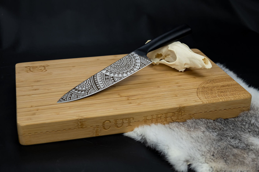 Kokk kniv 20 cm Homey' s by Schiffmacher svart skaft i rustfritt stål