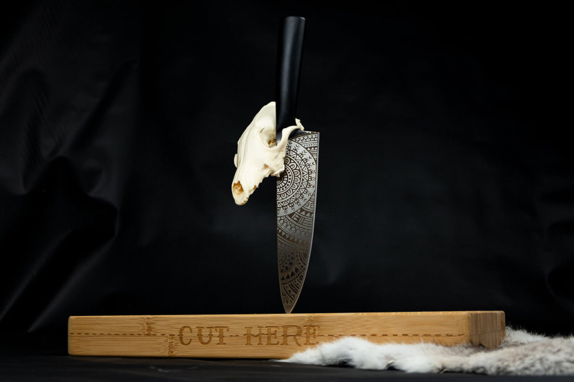 Kokk kniv 20 cm Homey' s by Schiffmacher svart skaft i rustfritt stål