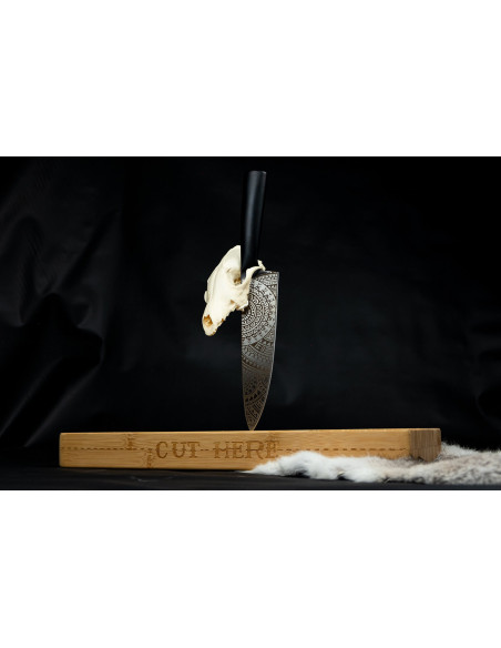 Kokk kniv 20 cm Homey' s by Schiffmacher svart skaft i rustfritt stål