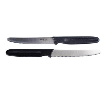 Conjunto de 2 facas de cozinha universais Mölti SVART da Homey's, lâmina serrilhada de 11 cm