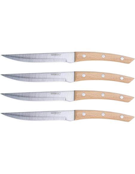 Set mit 4 Steakmessern Homey's Bokträ glatte Klinge 13cm