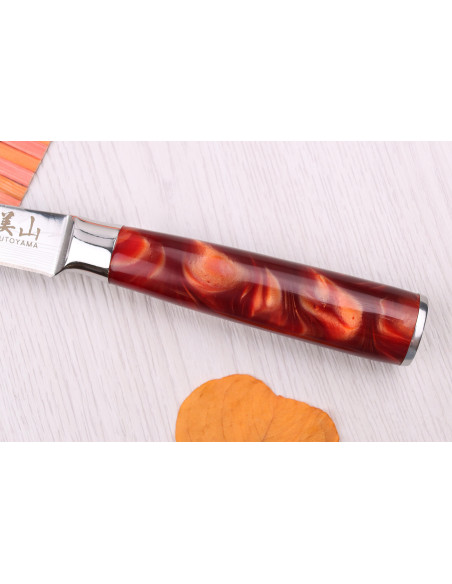 Conjunto de 2 facas de cozinha e de escritório Kutoyama Red Flame