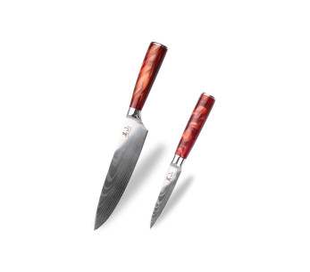 2 kpl Kutoyama Red Flame kokki- ja toimistoveitsisarja