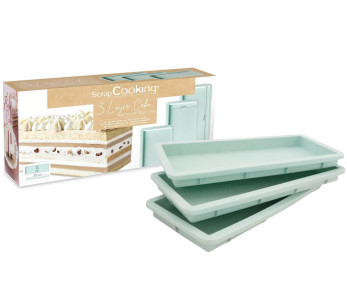 3 Scrapcooking Layer Cake silikonformar 25x10cm