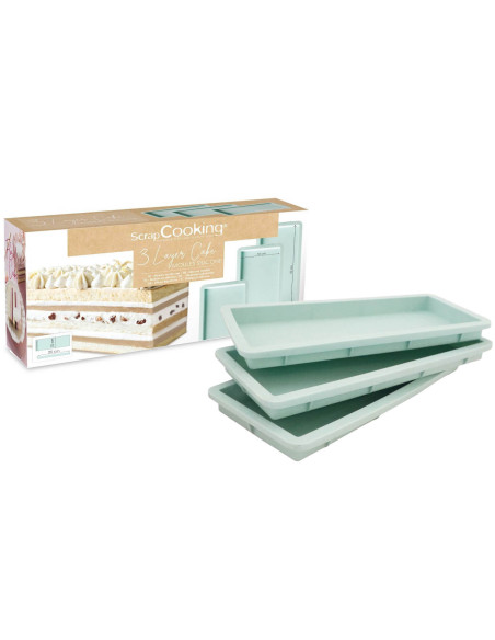 3 Scrapcooking Layer Cake silicone molds 25x10cm