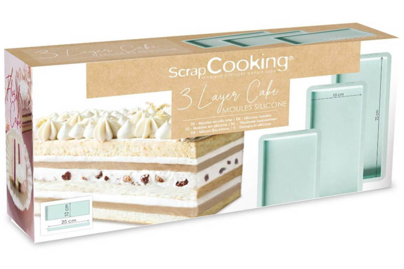 3 Scrapcooking Layer Cake silicone molds 25x10cm