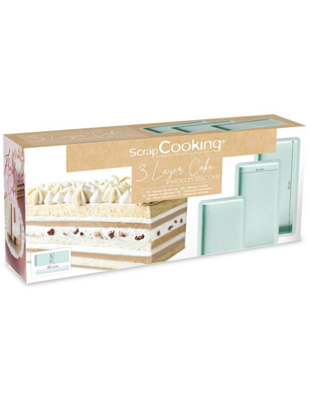 3 Scrapcooking Layer Cake silicone molds 25x10cm