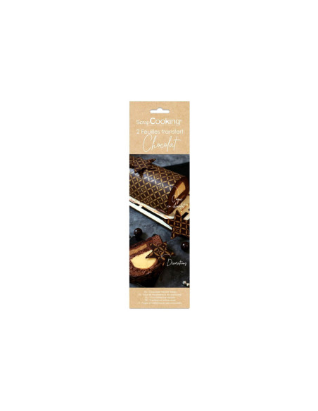 Conjunto de 2 folhas de transferência Scrapcooking Couture para chocolate e toros