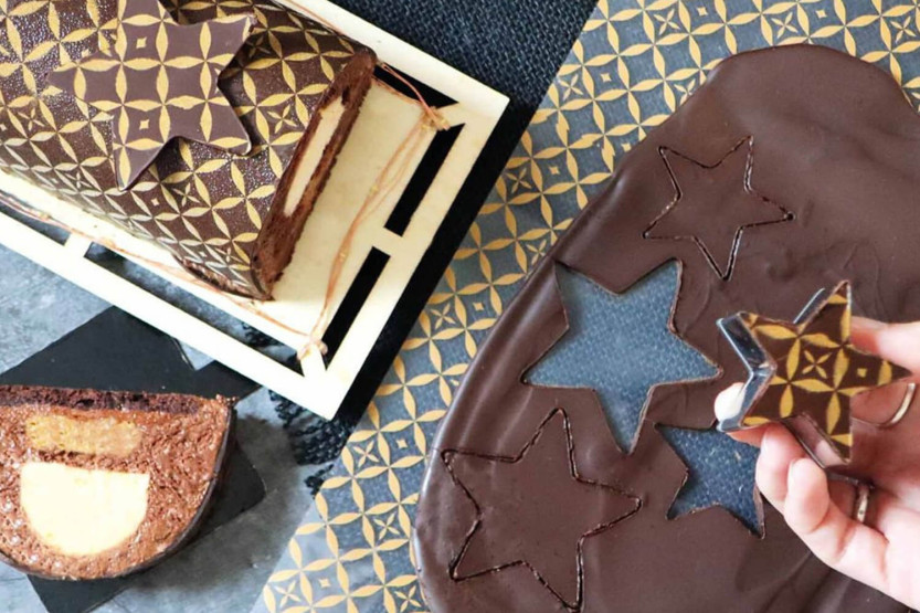 Conjunto de 2 folhas de transferência Scrapcooking Couture para chocolate e toros