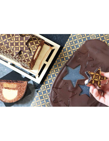 Conjunto de 2 folhas de transferência Scrapcooking Couture para chocolate e toros